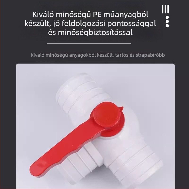 Mezőgazdasági mikropermetezőcső, sokfunkciós háromutas szeleppel és 2–4 hüvelykes öntözőcső-csatlakozókkal