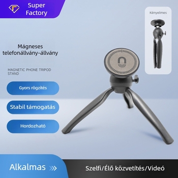 Mágneses telefontartó, könnyű összecsukható állvány, állítható tartó videókonferenciákhoz és fényképezéshez