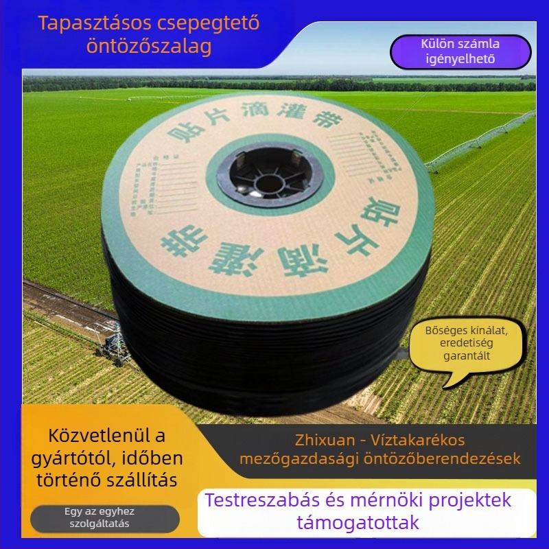 Zhixuan 16 mm-es patch típusú csepegtető öntözőcső, egylyukú és kettős szabályozású, üvegházi zöldségekhez