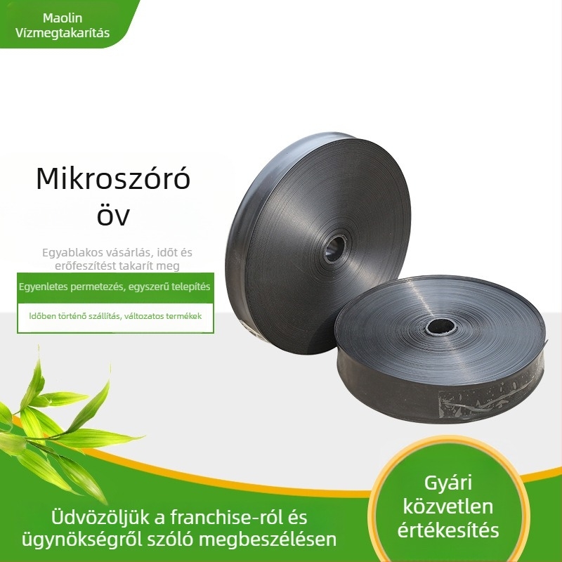 Maolin PE mikro-szórócső zöldséges üvegházi öntözéshez, 2 hüvelyk, 7 lyukú, fekete