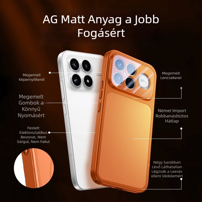 Yicheng védőtok Redmi K90 Pro Max készülékhez – anti-ujjlenyomat, ütésálló, nem blokkolja a hangszórót, matt PC felület, minimalistikus dizájn