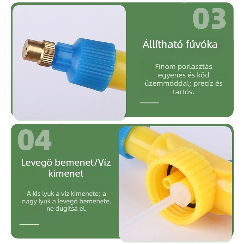 Légnyomású permetező kerti öntözéshez italos üveggel