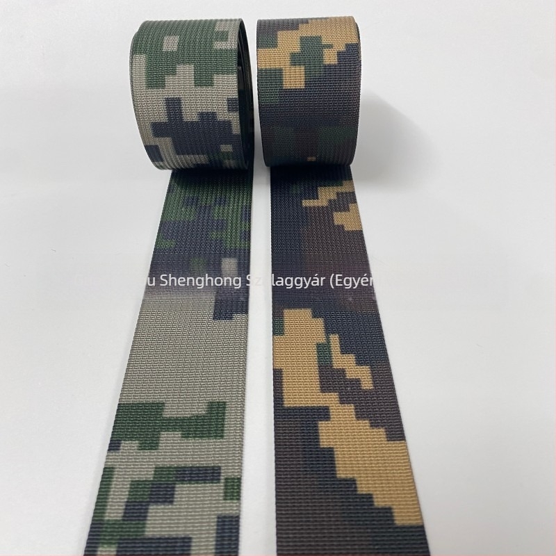 10-50 mm amerikai mintájú kamuflázs webbing taktikai mellényhez, hátizsákhoz és poggyászhoz – biztonsági kiegészítő