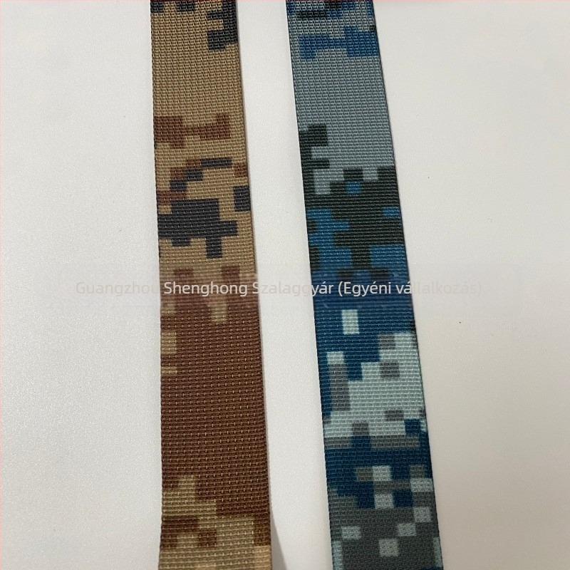 10-50 mm amerikai mintájú kamuflázs webbing taktikai mellényhez, hátizsákhoz és poggyászhoz – biztonsági kiegészítő