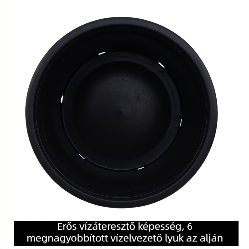 Kerek, extralarge virágtartó széles átmérővel, műanyag gyantából, kültéri ültetéshez
