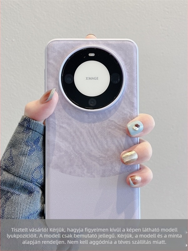 Huawei Mate60 Pro védőtok – prémium érzet, lila csillogó márvány mintázat, Modell M60