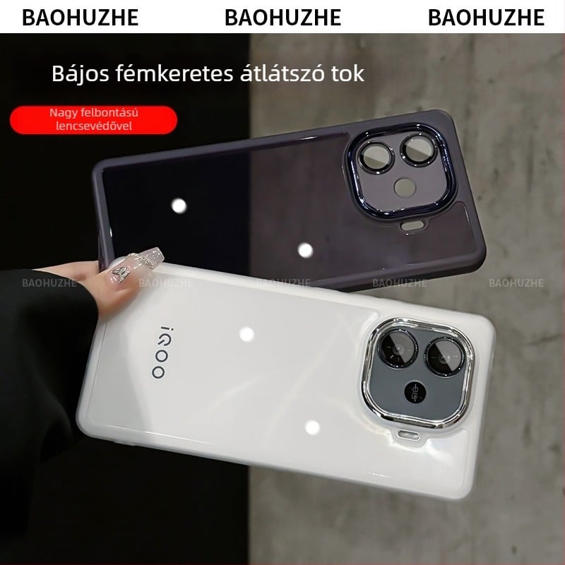 Elektroplatált átlátszó tükrös keretes telefonvédő iQOO Z9 Turbo / Z9X