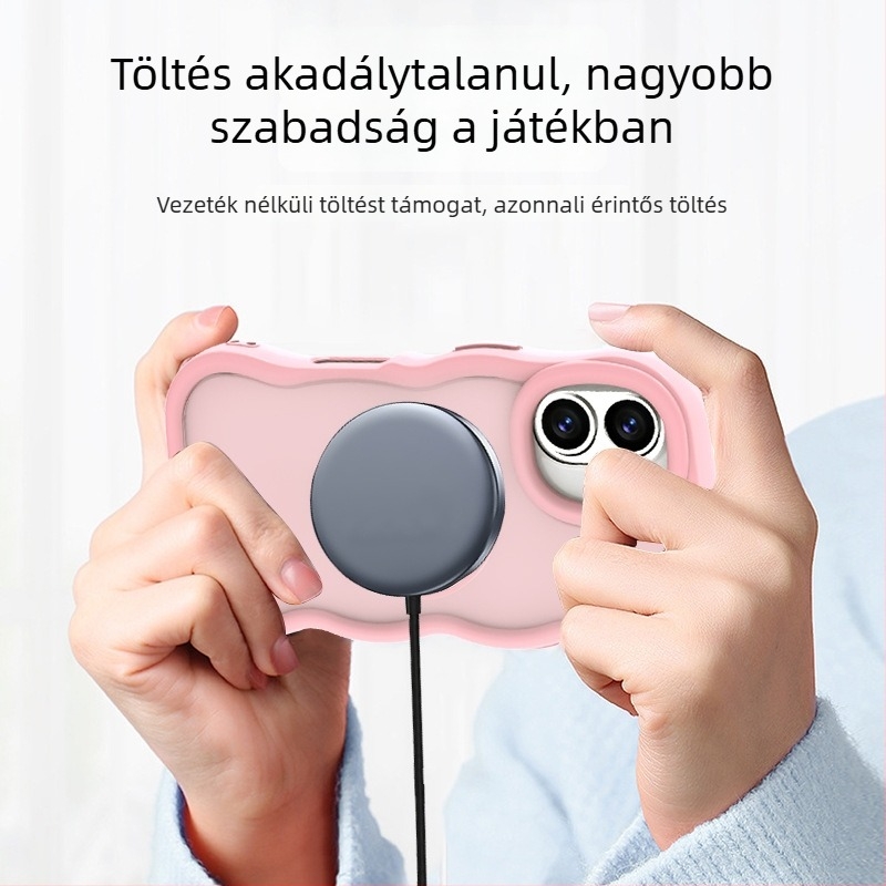 Hullámos 2-in-1 mágneses forgó tartó iPhone 16 Pro-hoz