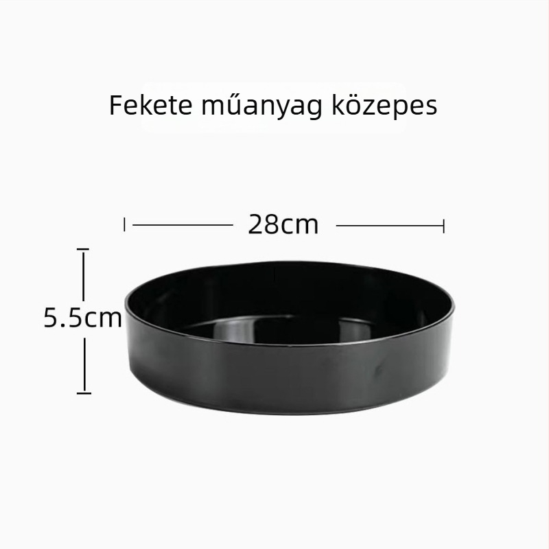 Fekete műanyag virágcserép és tálca – minimalist asztali hidroponikus virágtartó készlet japán–kínai stílusban