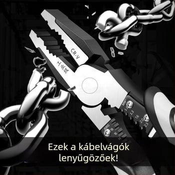Többcélú drótfogó: szigetelés eltávolítása és crimpelés, nagy szilárdságú ipari osztály, hegyes orrú és záró mechanizmus
