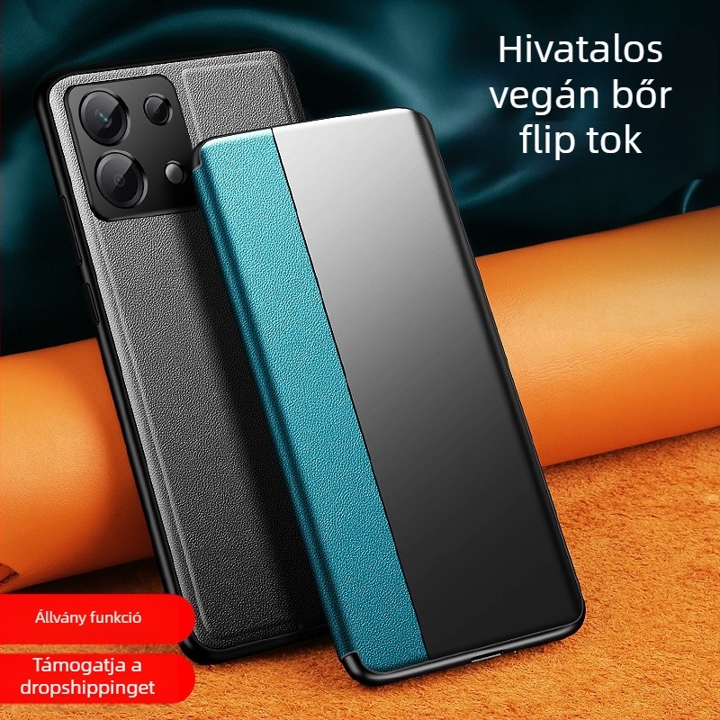Xiaomi 15 és Redmi 14 Pro flip bőrtok, műbőr védőtok, ütésálló, puha és kemény héj, teljes lefedettség