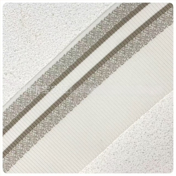 Bordázott kötött derékszalag, széles elasztikus jacquard szalag színblokkokkal