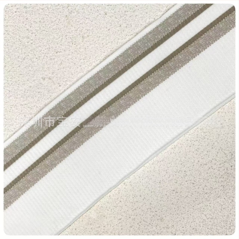 Bordázott kötött derékszalag, széles elasztikus jacquard szalag színblokkokkal