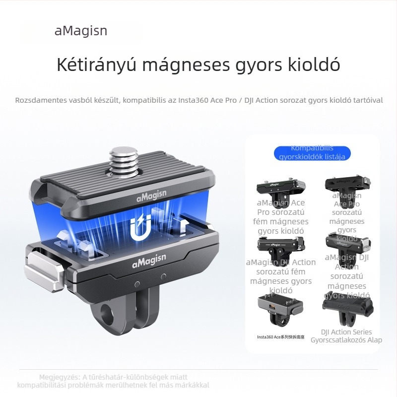 Amagisn Insta360 Hero12 fém gyorskioldó felsőfedél 1/4-es csavarral – akciókamera tartozék
