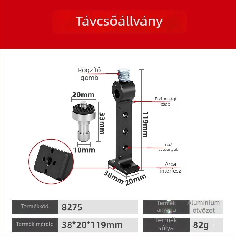 Alumíniumötvözetű 38 mm-es Arca‑Swiss binokli kettős adapter