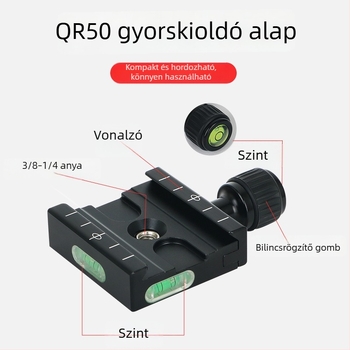 Univerzális gyorskioldó lemez tartó DSLR/Mirrorless kamera fejéhez