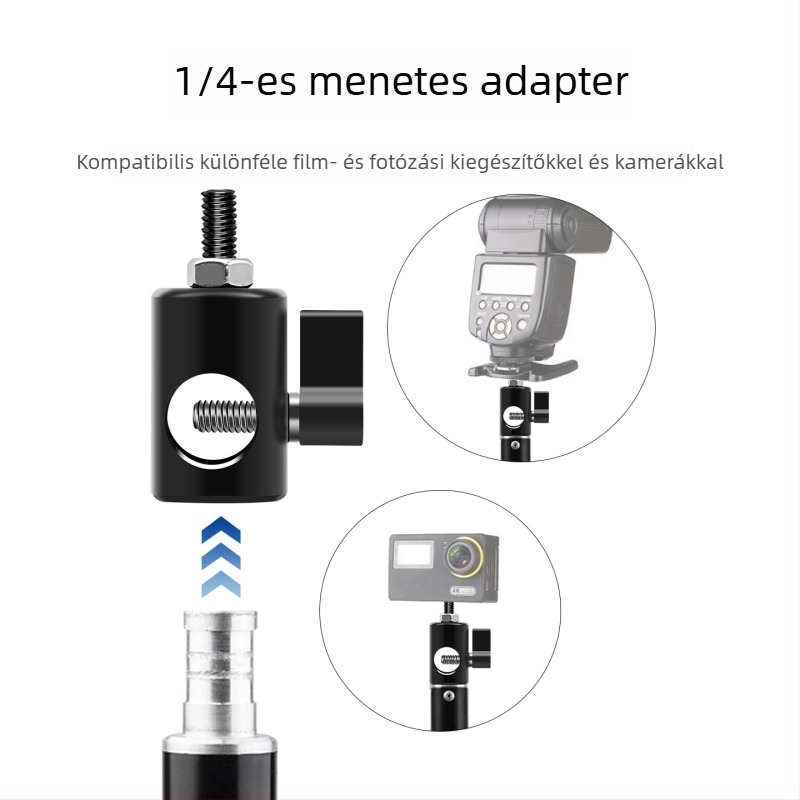 Rozsdamentes acélból készült 1/4 hüvelykes állványadapter stúdióhoz és élő közvetítéshez, fej adapter a mirrorless kamerákhoz, 16 mm-es nyílás