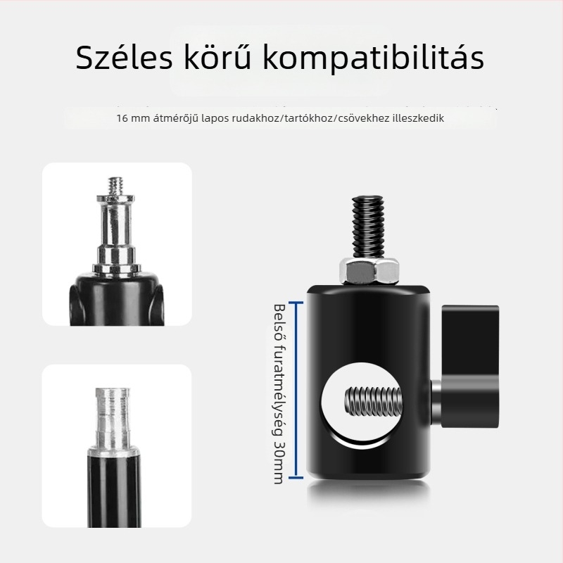 Rozsdamentes acélból készült 1/4 hüvelykes állványadapter stúdióhoz és élő közvetítéshez, fej adapter a mirrorless kamerákhoz, 16 mm-es nyílás