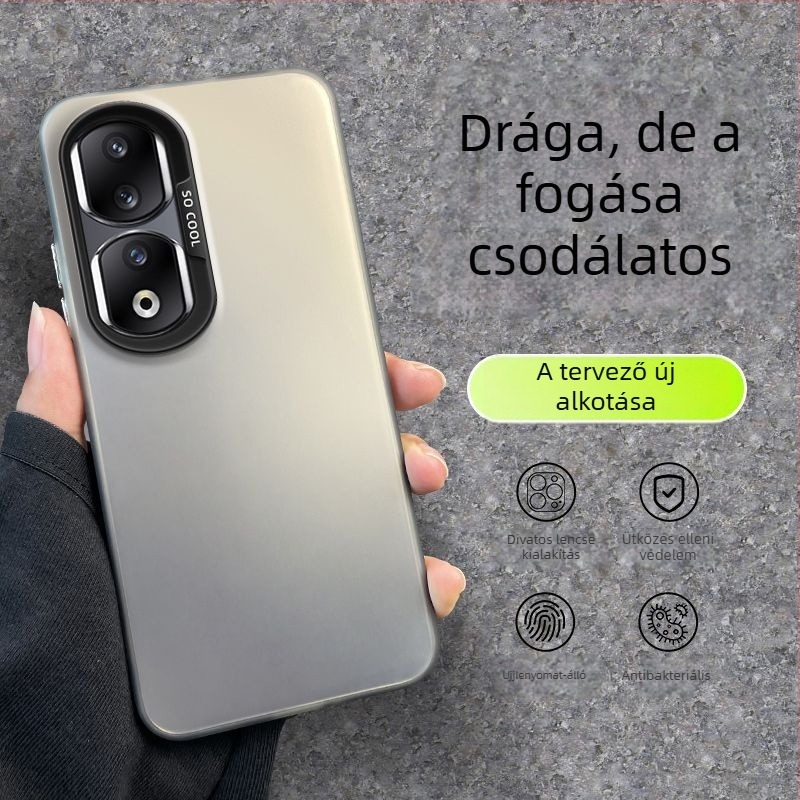 Honor 90 Pro REP-AN00 tok, matt felület, ütésálló kemény tok, ezüst színben