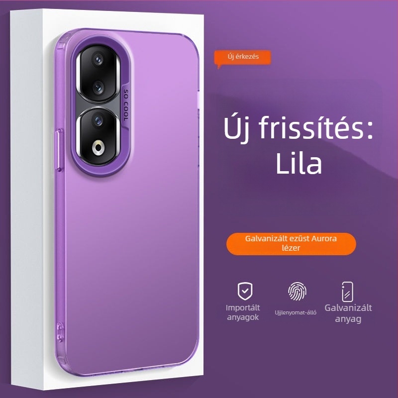Honor 90 Pro REP-AN00 tok, matt felület, ütésálló kemény tok, ezüst színben