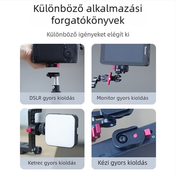 DSLR és tükrö nélküli kamerák Quick Release alaplapja — állványhoz, stabilizátorhoz és monitorhoz, kompakt mini kioldólemez