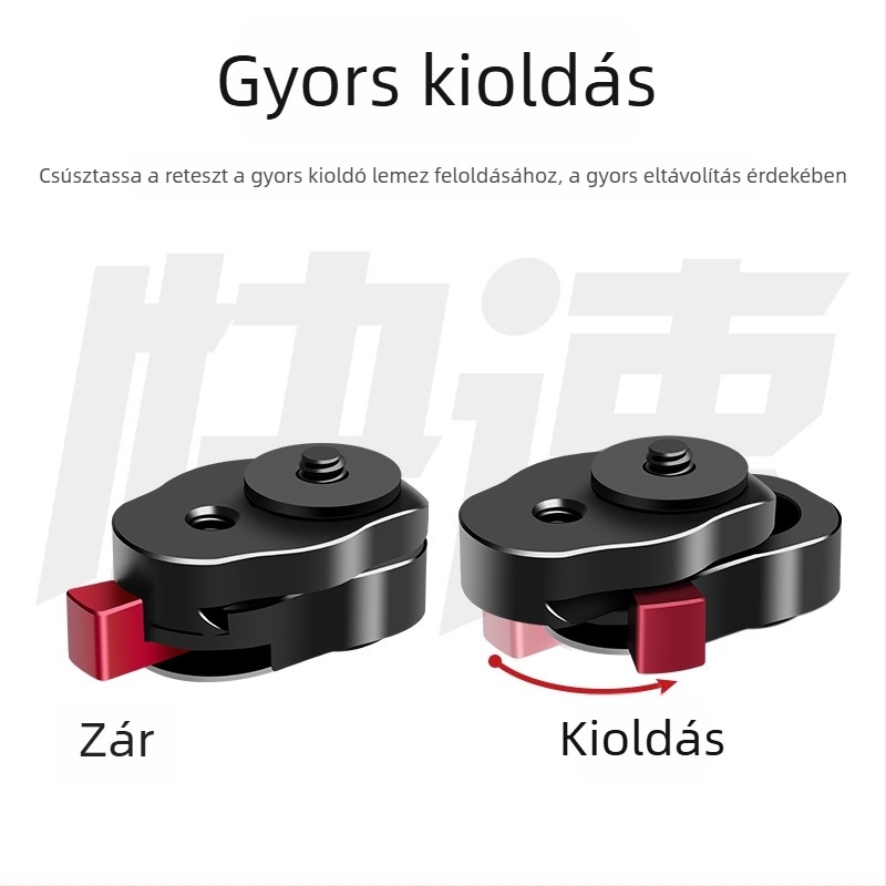 DSLR és tükrö nélküli kamerák Quick Release alaplapja — állványhoz, stabilizátorhoz és monitorhoz, kompakt mini kioldólemez