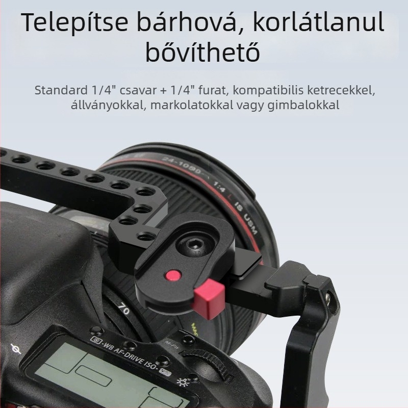 DSLR és tükrö nélküli kamerák Quick Release alaplapja — állványhoz, stabilizátorhoz és monitorhoz, kompakt mini kioldólemez