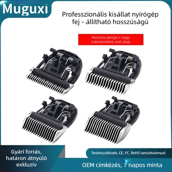 Elektromos kutya- és háziállat-trimmelő vastag pengével, professzionális cserélhető fej kutyáknak, 3 mm, 6 mm, 9 mm, 12 mm