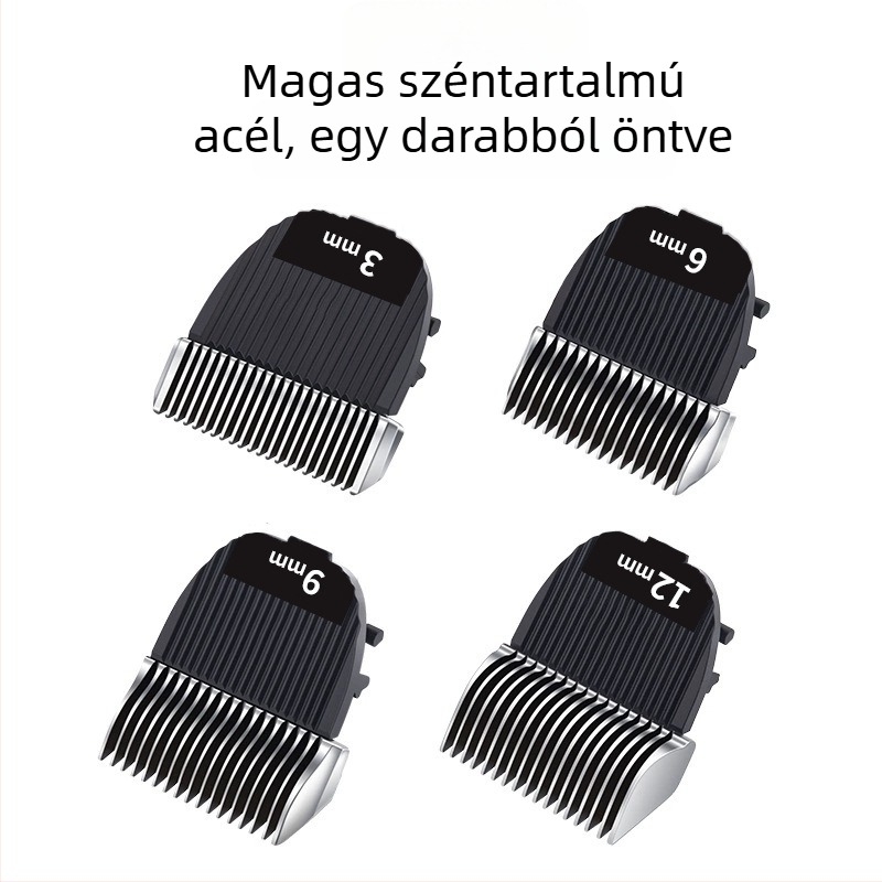 Elektromos kutya- és háziállat-trimmelő vastag pengével, professzionális cserélhető fej kutyáknak, 3 mm, 6 mm, 9 mm, 12 mm