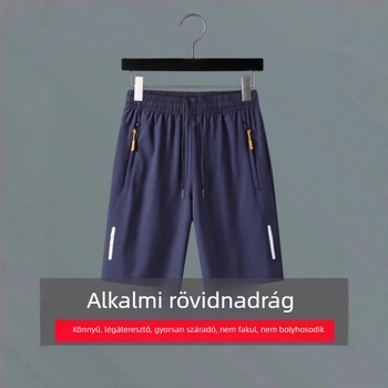 Nyári férfi rövidnadrág ice silk anyagból, gyorsan száradó, lélegző, sportos‑szabadidős stílus a strandra