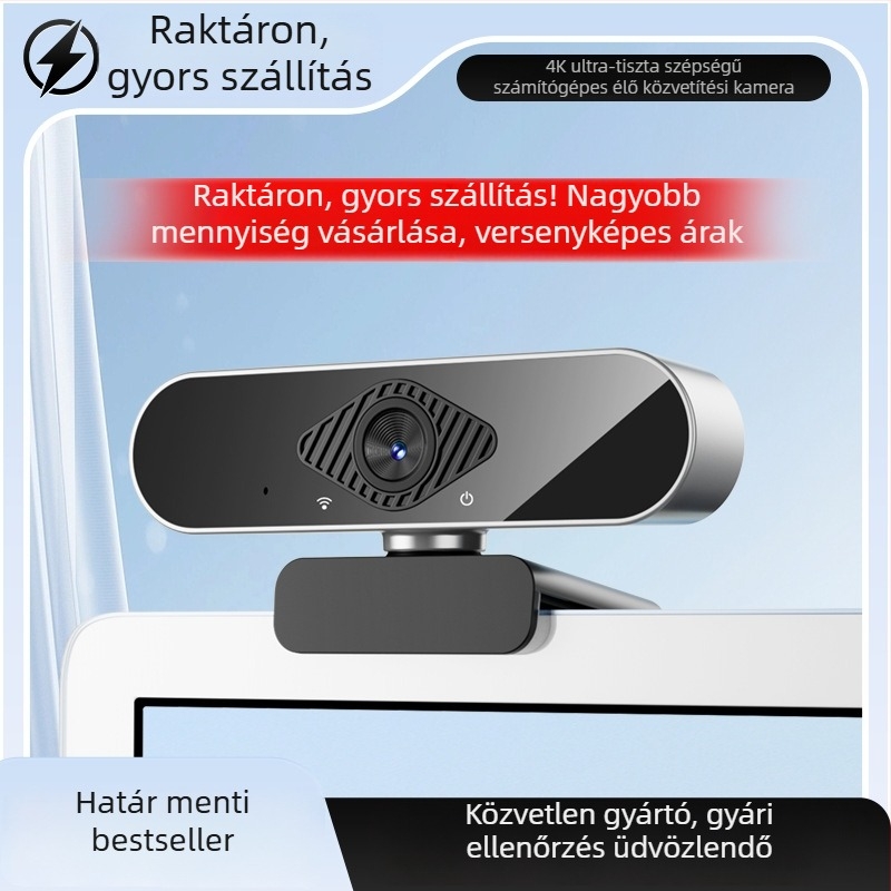 USB webkamera laptophoz és asztali számítógépekhez beépített mikrofonnal, illesztőprogram nélkül, 1600x1200 felbontás, 30fps, USB 2.0
