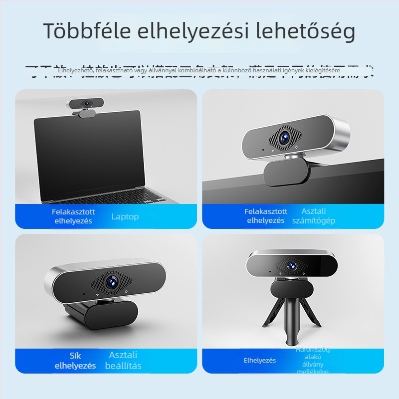 USB webkamera laptophoz és asztali számítógépekhez beépített mikrofonnal, illesztőprogram nélkül, 1600x1200 felbontás, 30fps, USB 2.0