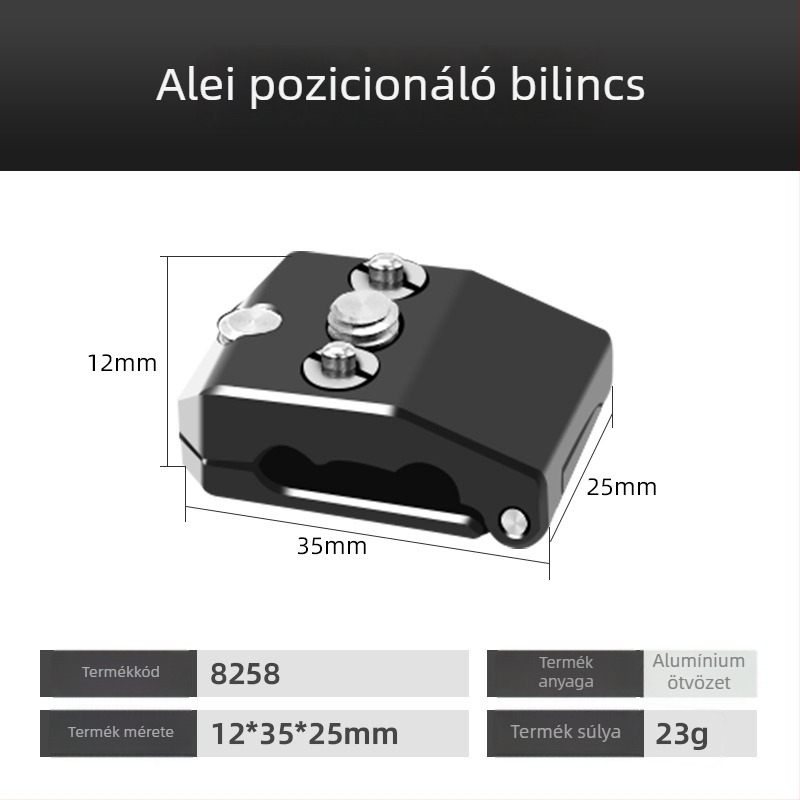 DSLR kábelrendező csipesz gyorsoldó lemezzel és HDMI-kábel tartóval
