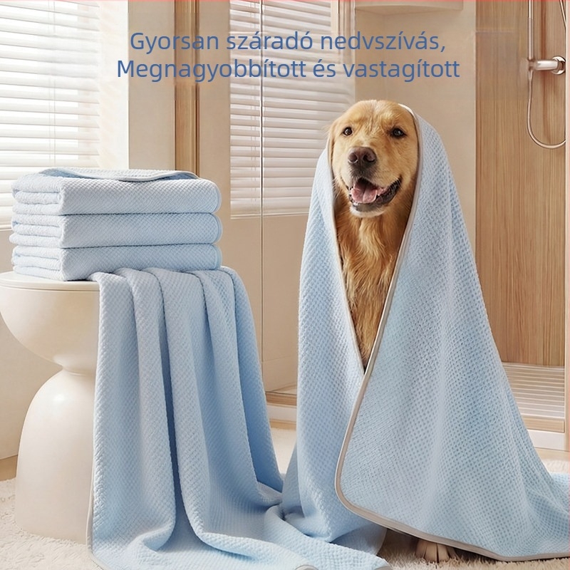 Love to Sleep háziállat fürdőkendő – nedvszívó, vastag, gyorsan száradó, nagy méretű kutyáknak és macskáknak
