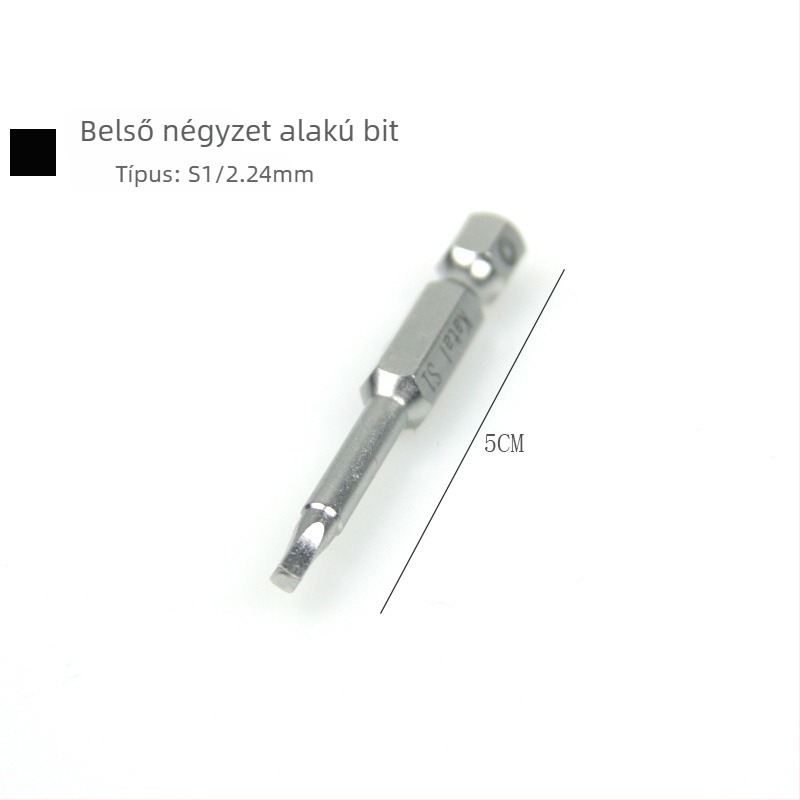 Kék belső négyszögletes meghajtású csavarhúzó bit lyukkal, biztonsági csavarokhoz, elektromos csavarhúzó-fejhez.