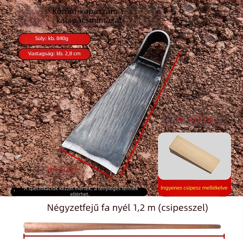 Kovácsolt fejű kerti kapa – talaj lazítása, gyomirtás és ültetés
