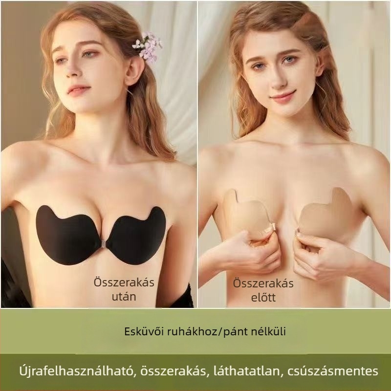 Mango szilikon melltartó drót nélküli, láthatatlan, plusz méret, vékony, esküvői ruhához, mellbimbófedés