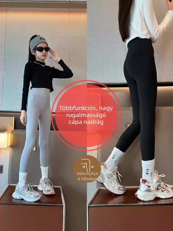Lány Shark Capri jóga nadrágok, nyári vékony, karcsú fazon, Capri hossz, elasztikus derék, nylon-spandex keverék