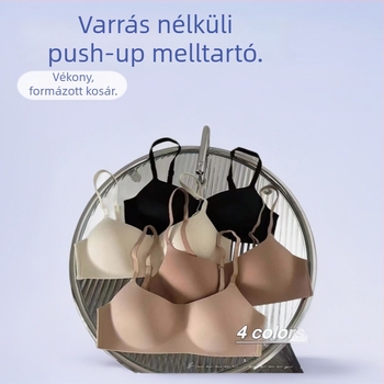 Sima varrás nélküli, egy darabból álló melltartó kis méretű mellekhez, gyengéd push-up, anti-sag támogatás, kényelmes és lélegző