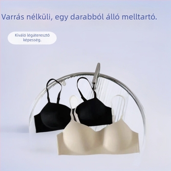 Sima varrás nélküli, egy darabból álló melltartó kis méretű mellekhez, gyengéd push-up, anti-sag támogatás, kényelmes és lélegző