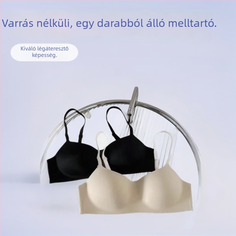 Sima varrás nélküli, egy darabból álló melltartó kis méretű mellekhez, gyengéd push-up, anti-sag támogatás, kényelmes és lélegző