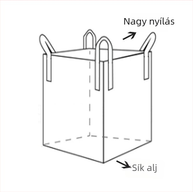 Fehér ipari szövött konténerszsák vegyi anyagokhoz és cementhez, négy emelőhurokkal