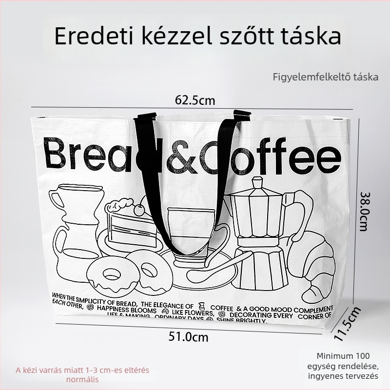 Környezeti szempontból barátságos szövött műanyag bevásárlótáska kígyóbőr mintával, ideális kávézók megnyitóira, kiállításokra és ajándékcsomagokhoz