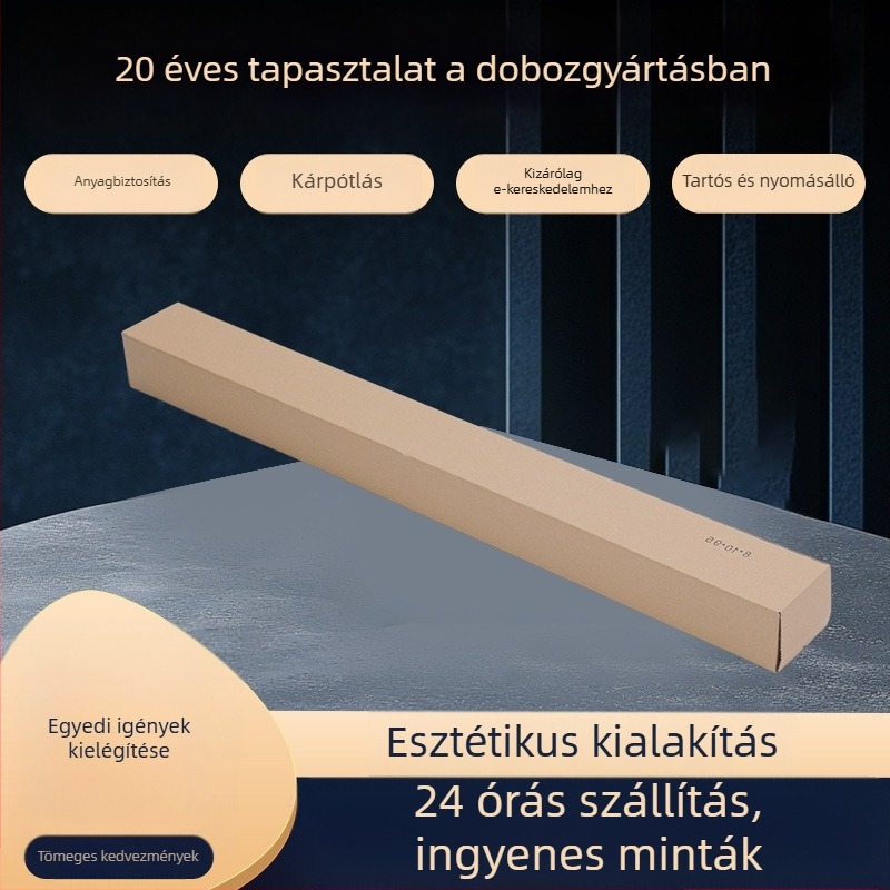 Hajtogatott hullámkarton doboz, barna árnyalat, 130×80×90 mm, 4 mm vastagság, 230 g/m², vágott kivágású csomagoló doboz, erős