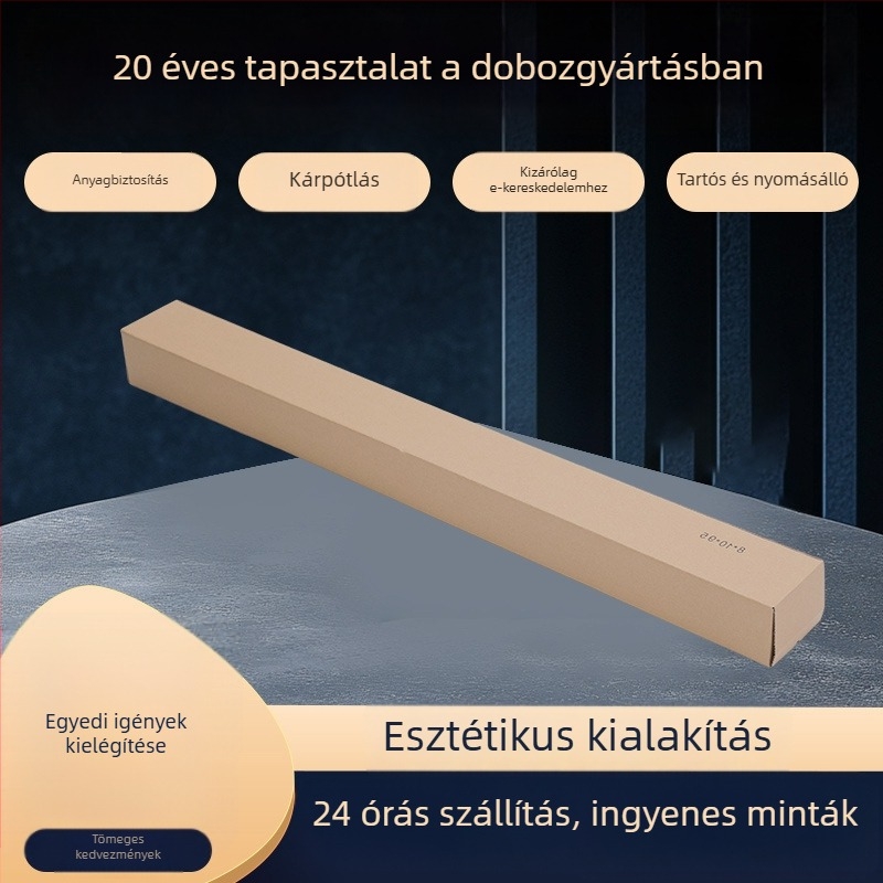 Hajtogatott hullámkarton doboz, barna árnyalat, 130×80×90 mm, 4 mm vastagság, 230 g/m², vágott kivágású csomagoló doboz, erős