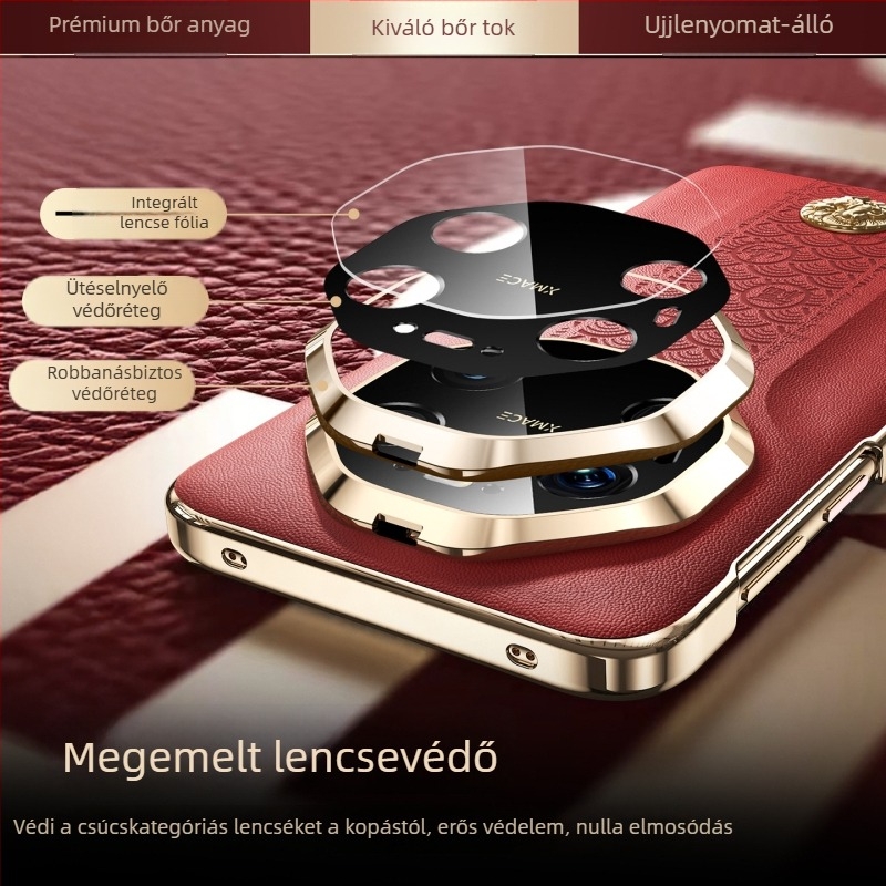 Huawei Mate80 Pro elektropácolt bőrtok, Újévi kiadás, M70Rs, prémium érzet, 60-as ütésvédelmi védelem