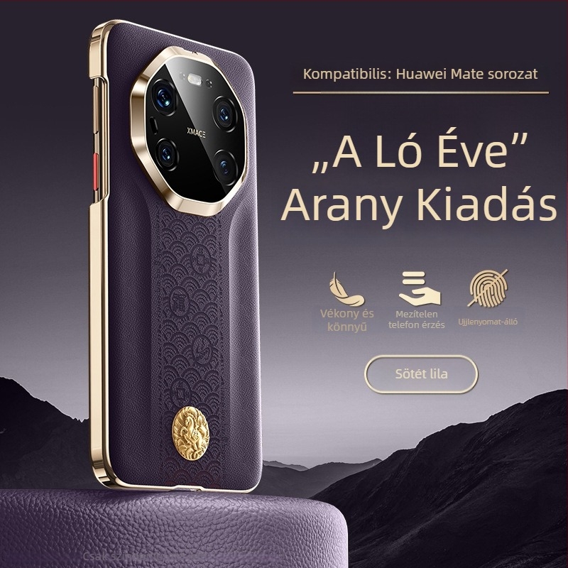 Huawei Mate80 Pro elektropácolt bőrtok, Újévi kiadás, M70Rs, prémium érzet, 60-as ütésvédelmi védelem