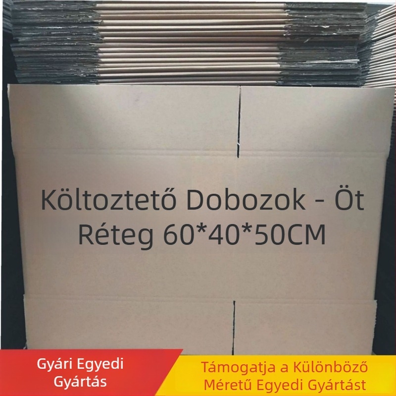 Öt rétegű extra kemény hullámkarton doboz költöztetéshez, 60×40×50 cm