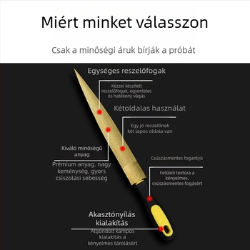 Arany színű farreszelő keményfa formázásához, finom fogú kézi reszelő, rózsafa formázó reszelő, csiszolóeszköz, kétoldalas reszelő
