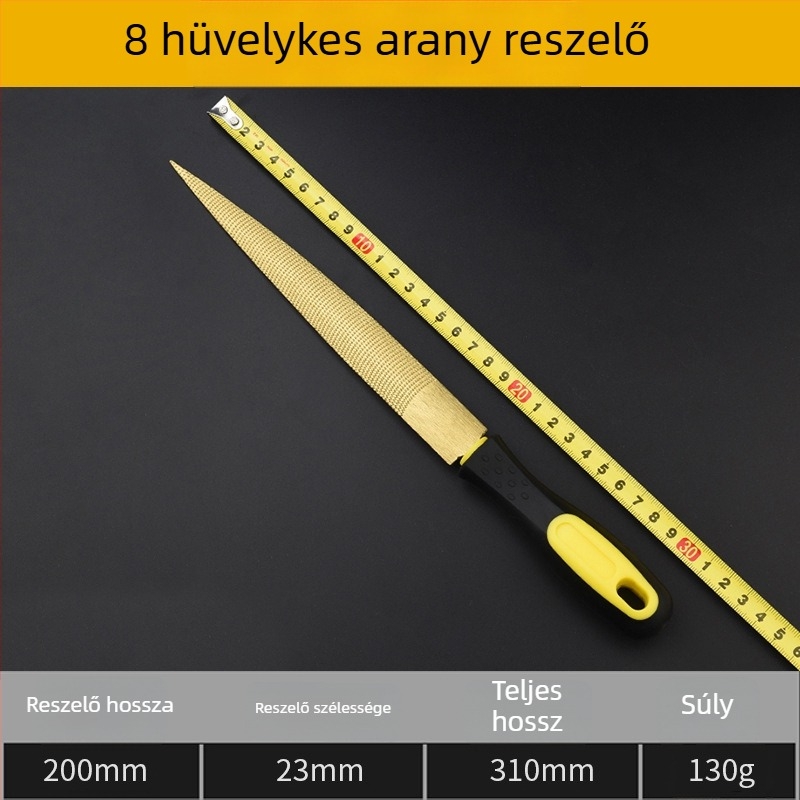 Arany színű farreszelő keményfa formázásához, finom fogú kézi reszelő, rózsafa formázó reszelő, csiszolóeszköz, kétoldalas reszelő